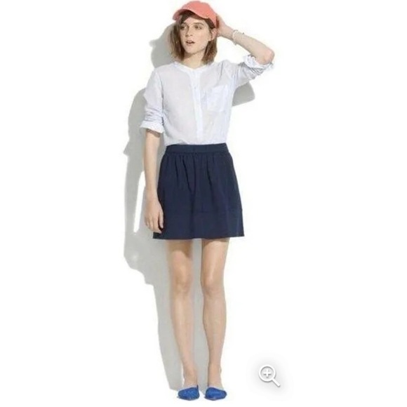 Madewell Navy Blue Ponte Swivel Mini Pleaded Side Zipper Snap Size 4 - Picture 1 of 16